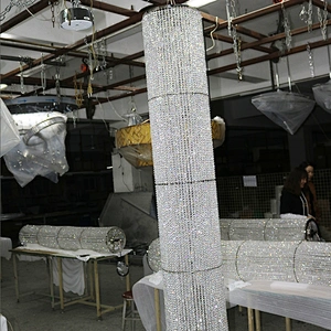 Modern hotel custom  decoration luxury led crystal ball pendant light chandelier lighting