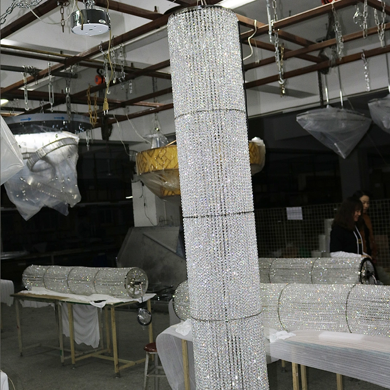 Modern hotel custom  decoration luxury led crystal ball pendant light chandelier lighting