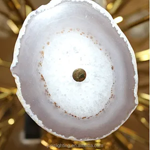New Design Globe Luxury Natural Jade Agate Pendant Lamp Chandeliers Pendant Lights