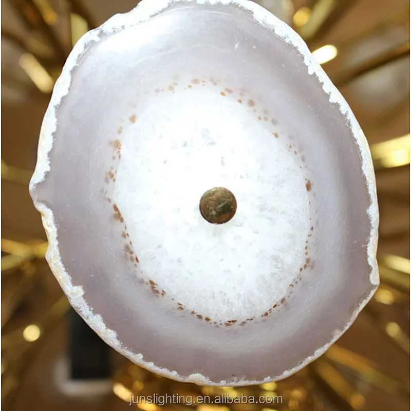 New Design Globe Luxury Natural Jade Agate Pendant Lamp Chandeliers Pendant Lights