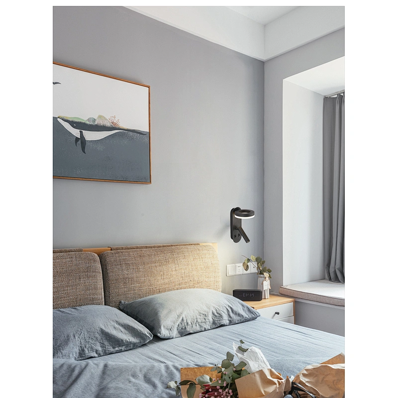Nordic Hotel Bedside Reading Lamp Double Control Led Wall Lamp Customized Hotel Decor Can Rotate Eye Protection Reading Light