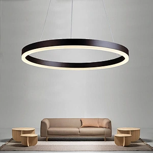 Modern simple creative big circle LED sitting room pendant lamp