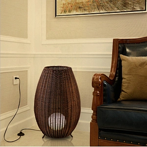 Modern unique hotel Living room bedroom rattan standing table floor lamp