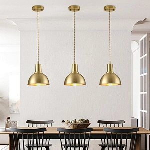 Modern Dome Kitchen Dining Lighting Brass Light Pendant Lights Gold Copper European Residential