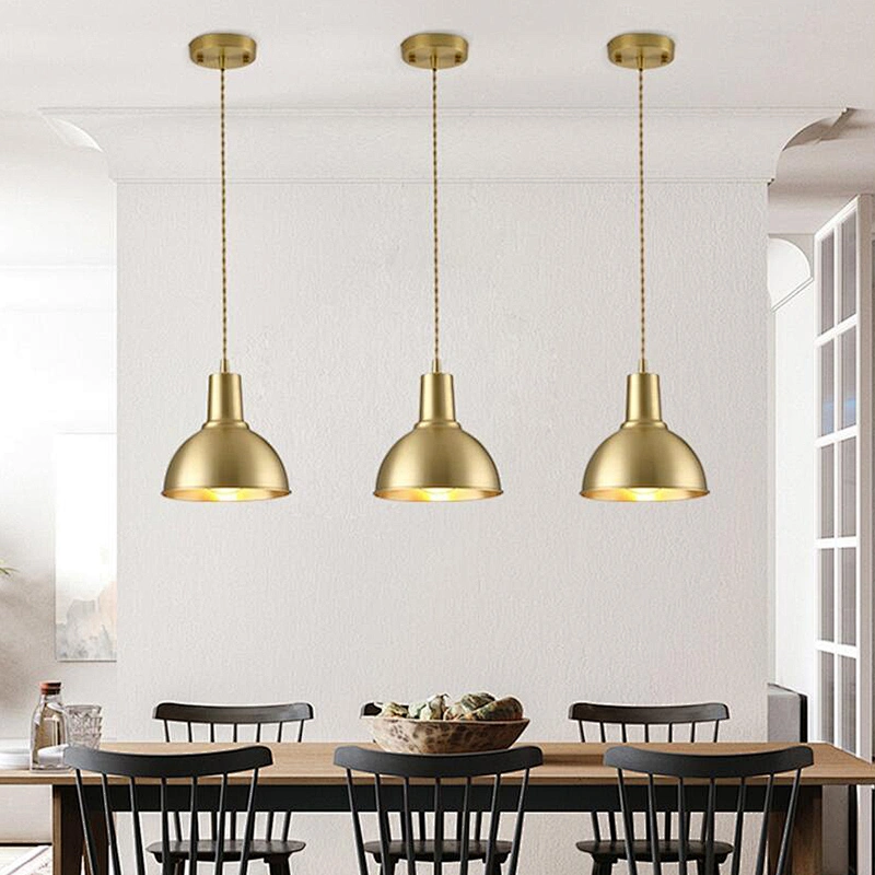 Modern Dome Kitchen Dining Lighting Brass Light Pendant Lights Gold Copper European Residential