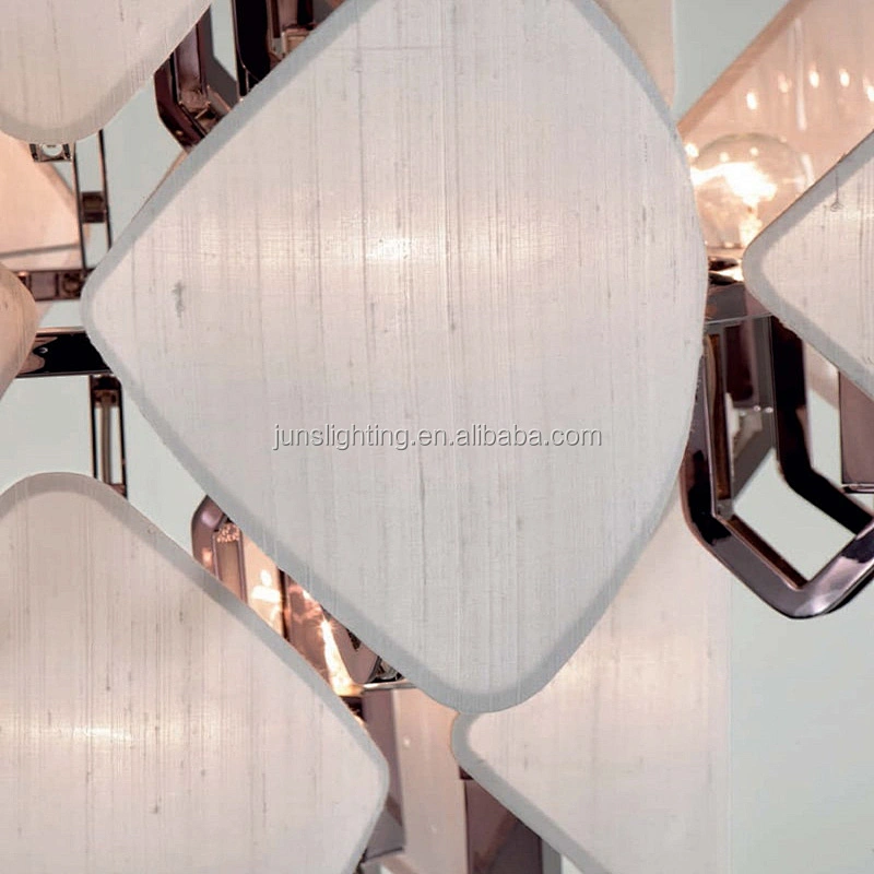 Modern european hotel plated gold white E14 big bedroom pendant lamp for home