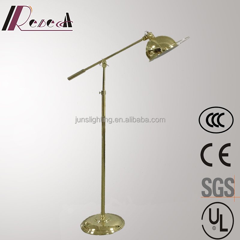 Guzhen Rebecca Lighting Hotel Antique Brass Floor Lamp with swing arm