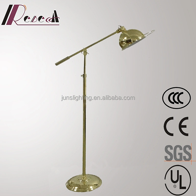 Guzhen Rebecca Lighting Hotel Antique Brass Floor Lamp with swing arm