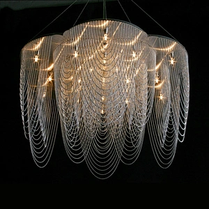 For Living Room Lamp Led Chandeliers Pendant Light Dark Style High Ceiling Vintage Modern LED G9 Rebecca Lighting Hotel 8 Arms