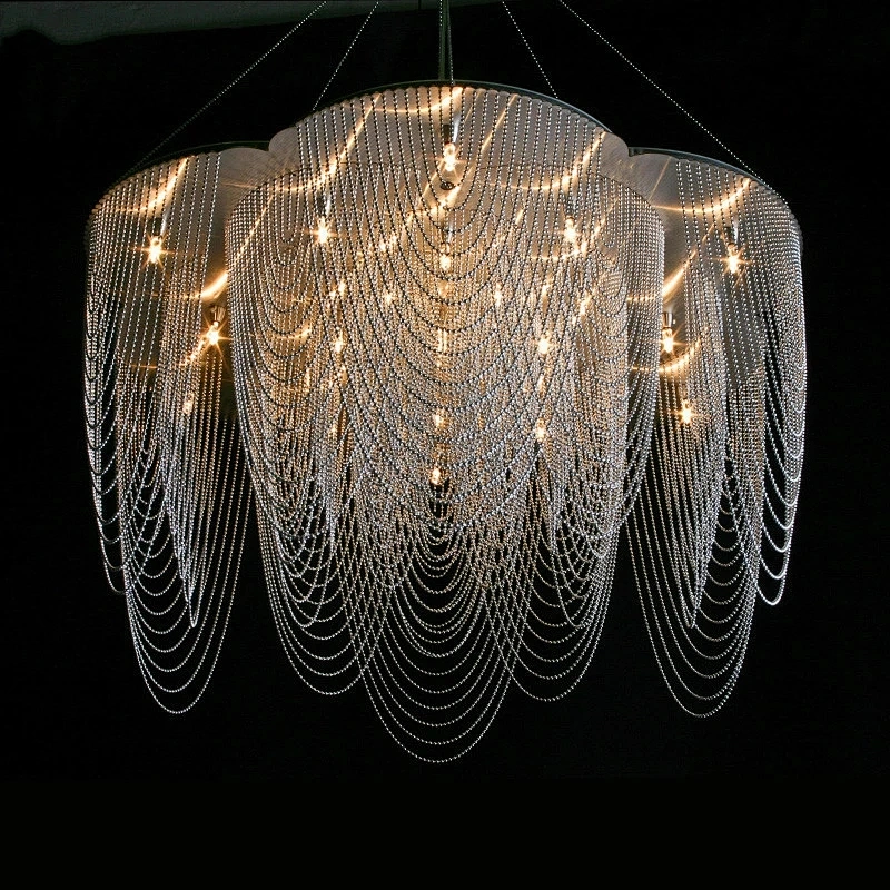 For Living Room Lamp Led Chandeliers Pendant Light Dark Style High Ceiling Vintage Modern LED G9 Rebecca Lighting Hotel 8 Arms