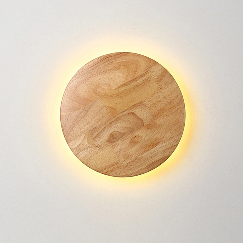 Modern minimalist style hotel bedroom bedside decorative lighting wood led wall lamp