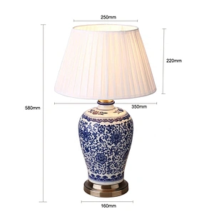 ceramics desk lights  fabric shade table lamp sftand lamp with swithc on and of
