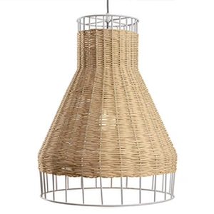 Modern nordic loft dining wicker rattan woven cage ceiling chandelier