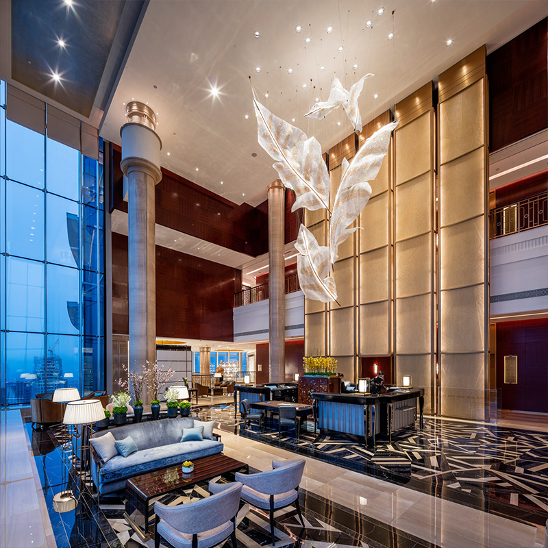 Modern Hotel Lobby Project Decorative Lighting Crystal Chandelier Lights