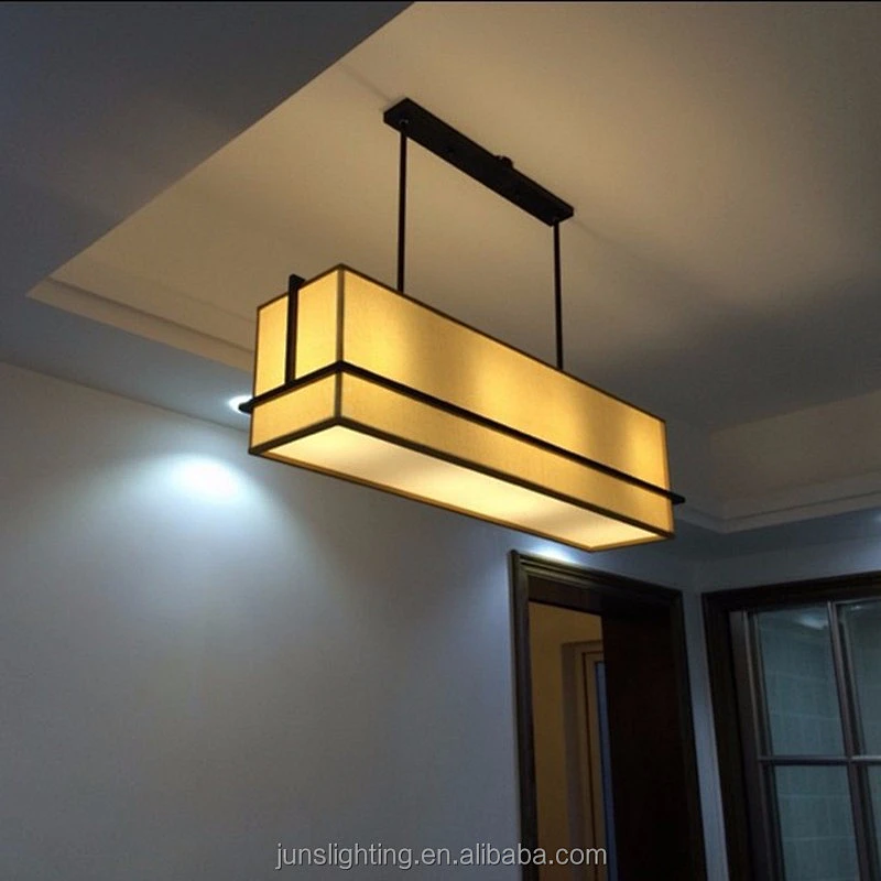 European rectangular linen fabric shade pendant lamp chandeliers & pendant lights