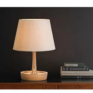 Adjustable wooden table lamp with parchment shade