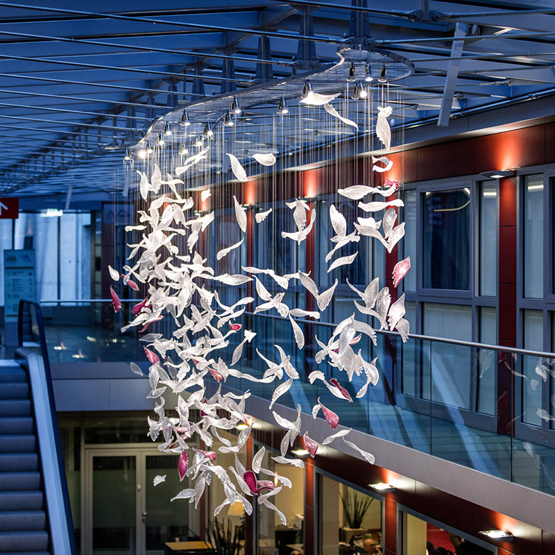 Customizable modern design customized decoration project big Hotel Lobby glass Chandelier