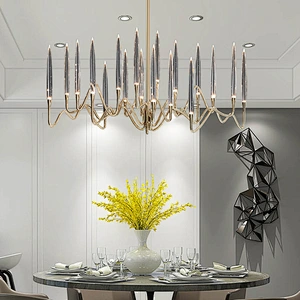Modern Interior Led  Crystal Glass Chandelier Design For Villa And Hotel Pendant Light