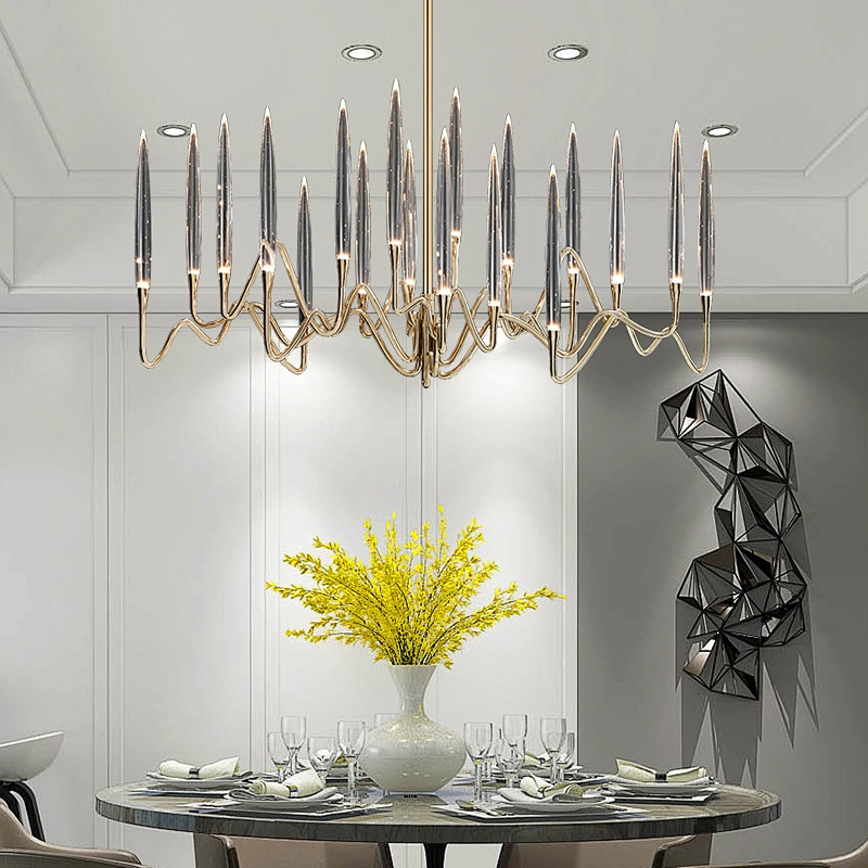 Modern Interior Led  Crystal Glass Chandelier Design For Villa And Hotel Pendant Light