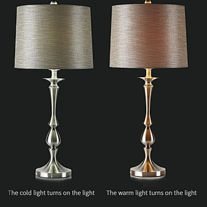 European style silver with fabric lamp shape
