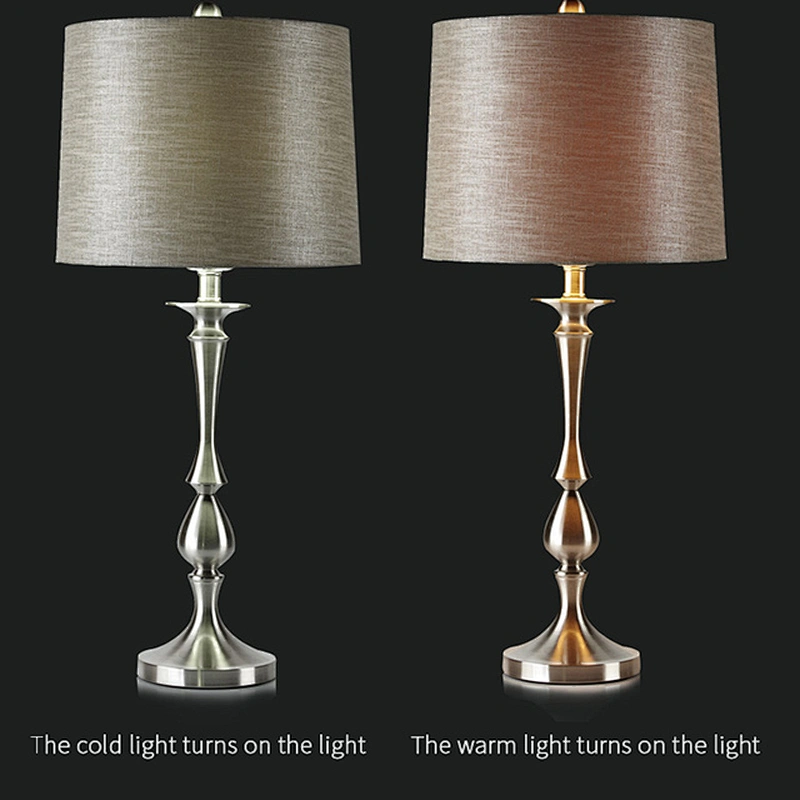 European style silver with fabric lamp shape