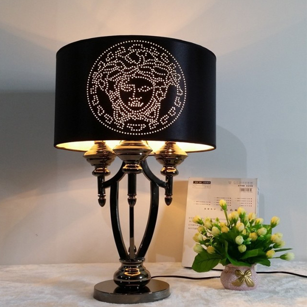 Modern design hotel restaurant luxury black metal table lamp