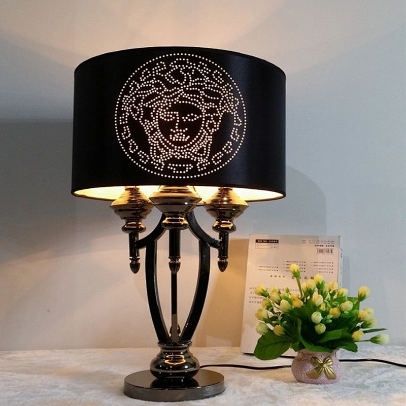 Modern design hotel restaurant luxury black metal table lamp