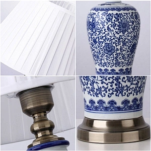 ceramics desk lights  fabric shade table lamp sftand lamp with swithc on and of