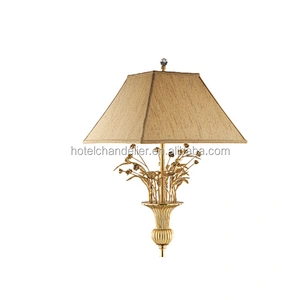 Hotel art vintage wedding decorative  yellow copper floor lamp