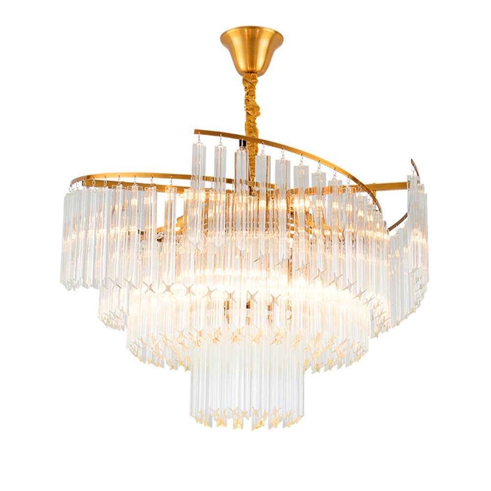 American Style Decor Modern Luxury Lighting Glass Brass Chandelier Pendant Lights
