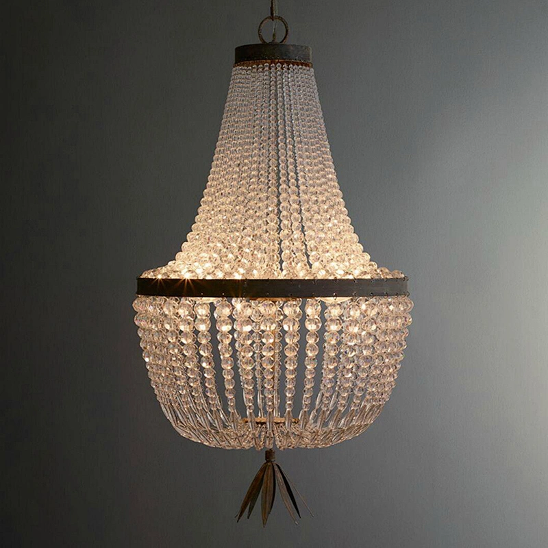 Modern French Empire Round Dining Room Luxury Led  K9 Crystal Lights Chandelier