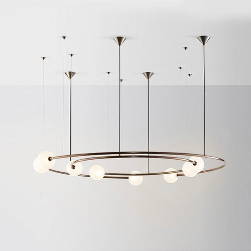 Modern Creative Ring Planet Design Light Luxury Led Glass Pendant Lamp