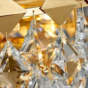 Modern hotel living room luxury rectangular round gold high class k9 crystal chandelier