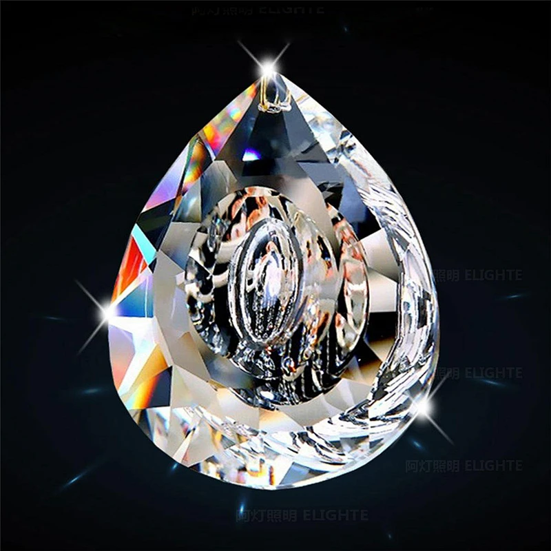 Luxurious White Marble Candle Crystal Chandelier Pendant Lamp for Villa