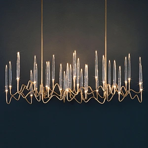 Modern Interior Led  Crystal Glass Chandelier Design For Villa And Hotel Pendant Light