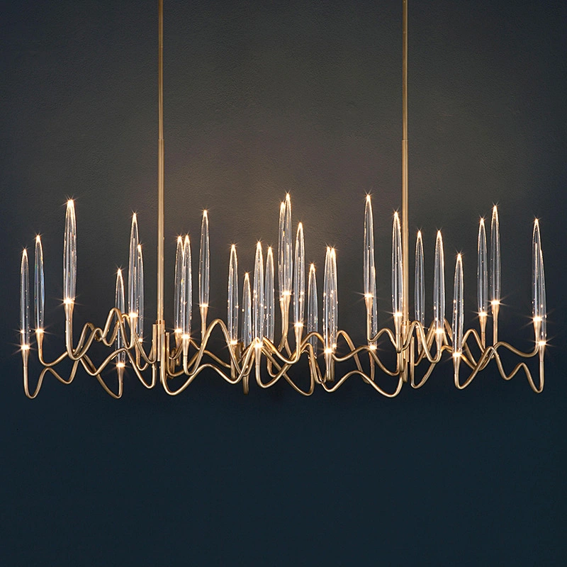 Modern Interior Led  Crystal Glass Chandelier Design For Villa And Hotel Pendant Light