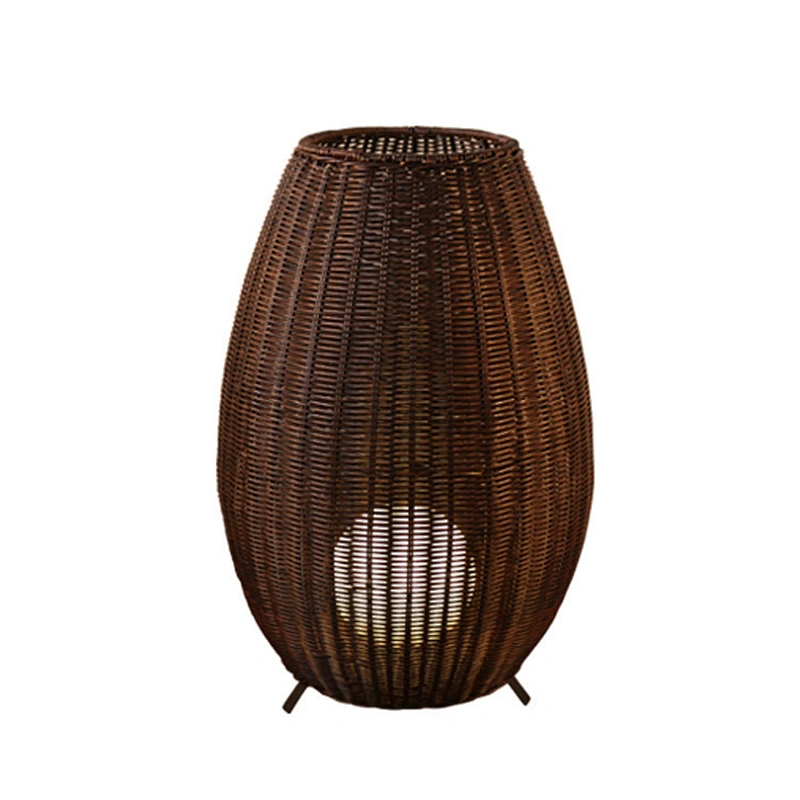 Modern unique hotel Living room bedroom rattan standing table floor lamp