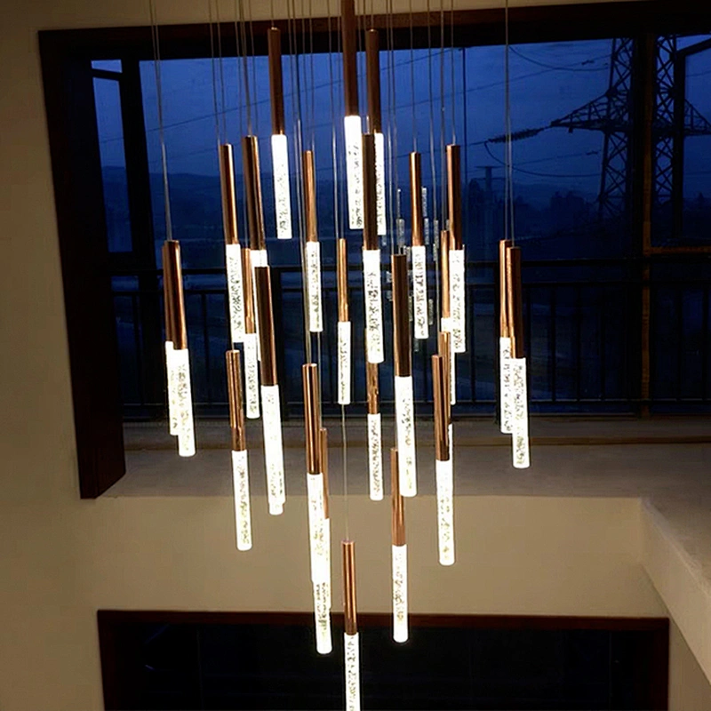 Modern Pendant Light Hotel Corridor Staircase Living Room Decoration Crystal Chandelier