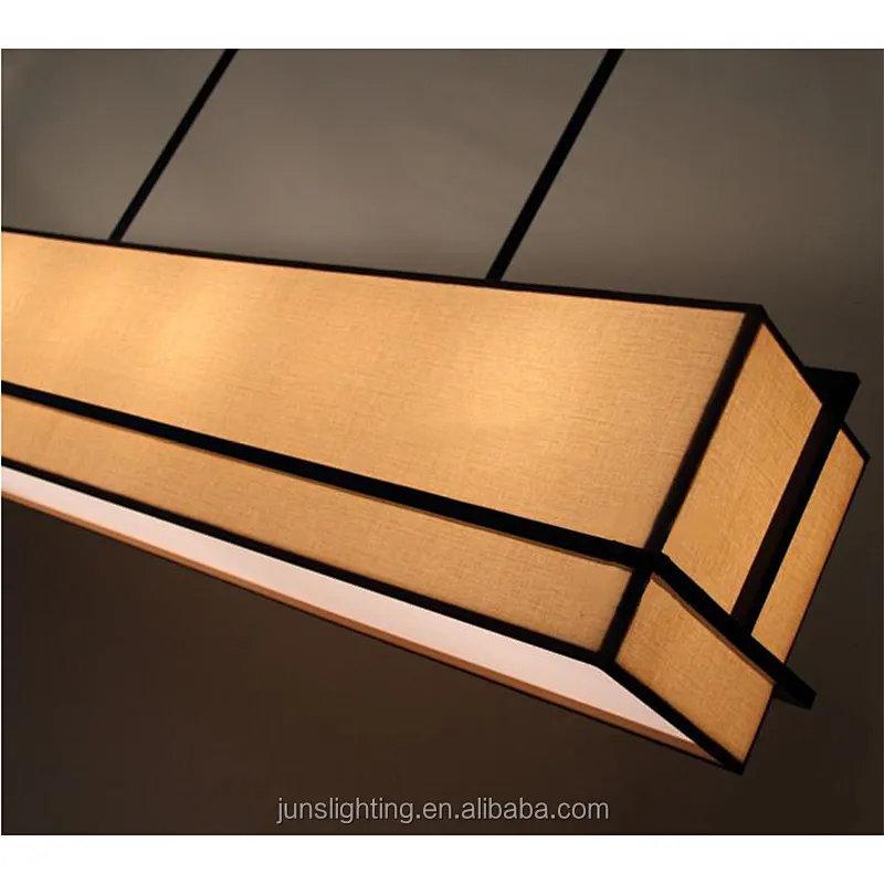 European rectangular linen fabric shade pendant lamp chandeliers & pendant lights