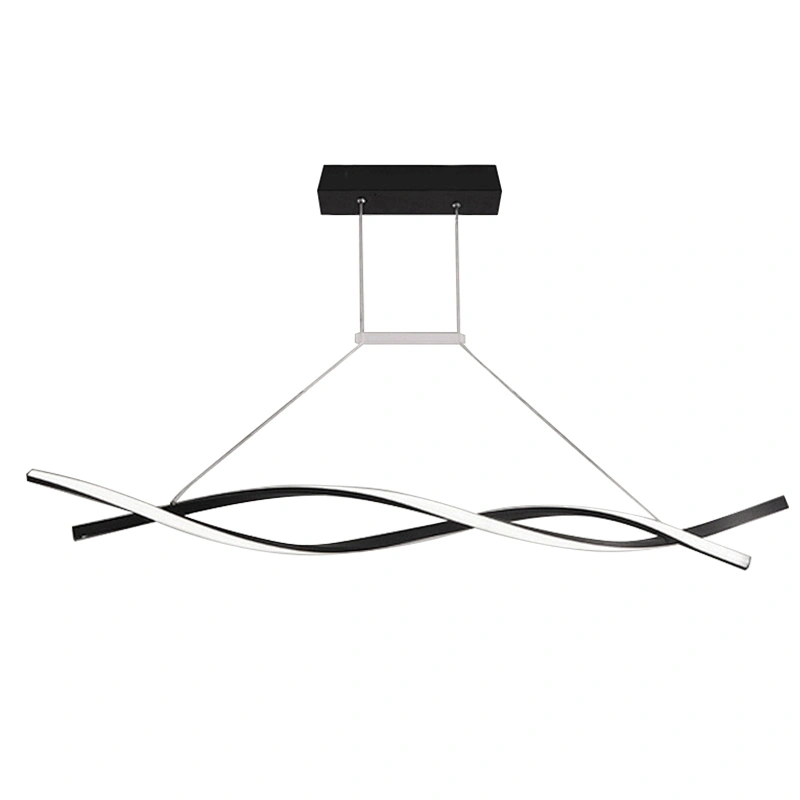 Modern Nordic design Spiral restaurant kitchen home aluminum black led chandelier