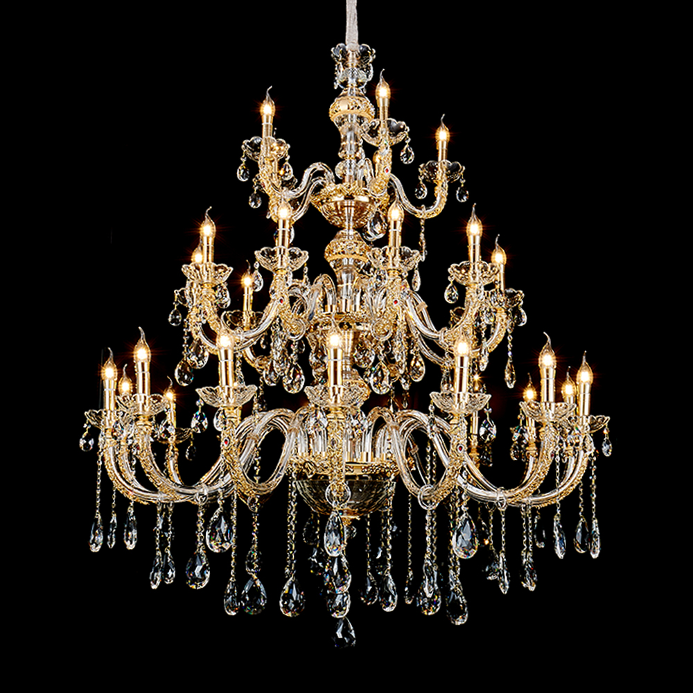 Modern hotel lobby luxury lighting round stainless steel crystal chandelier pendant light