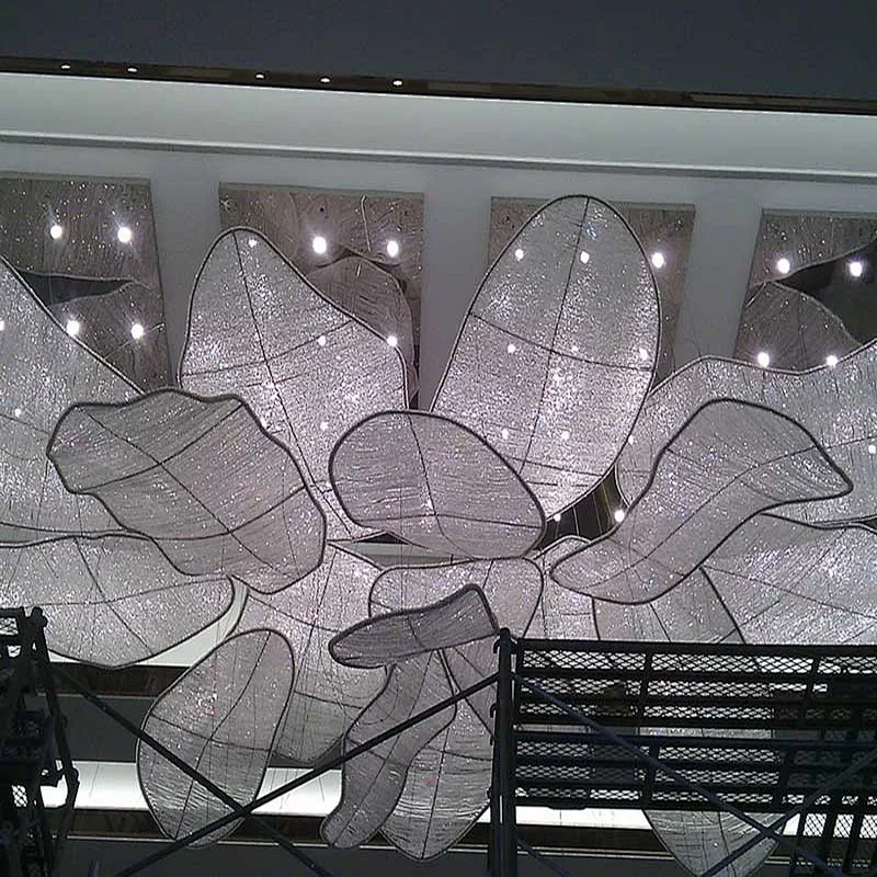 LED big project luxury lighting flower shade