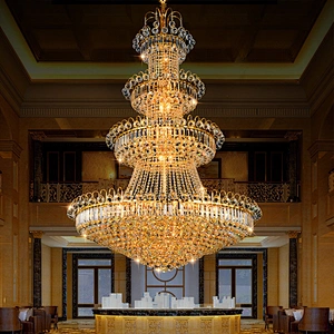 Large hotel lobby stair luxury crystal chandeliers used hotel chandelier from hotel