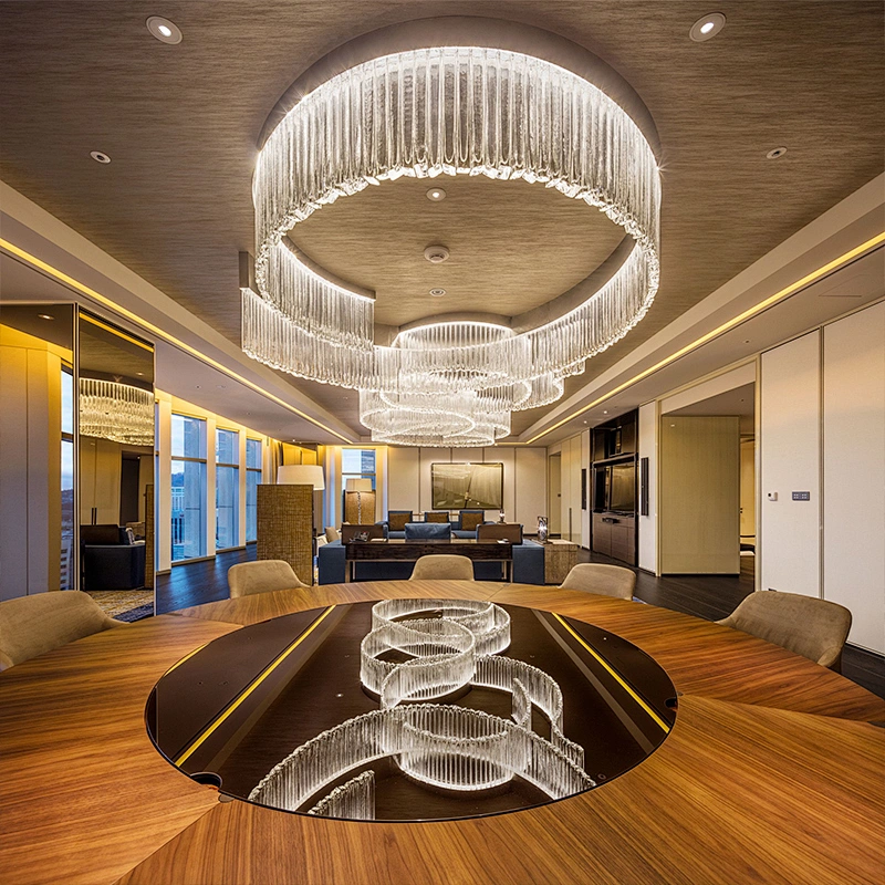 Customizable contract lighting large hotel lobby villa decoration luxury glass  chandeliers