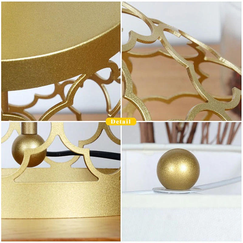 American creative gold wrought iron antique table lamp hotel bedside bedroom living room table lamp