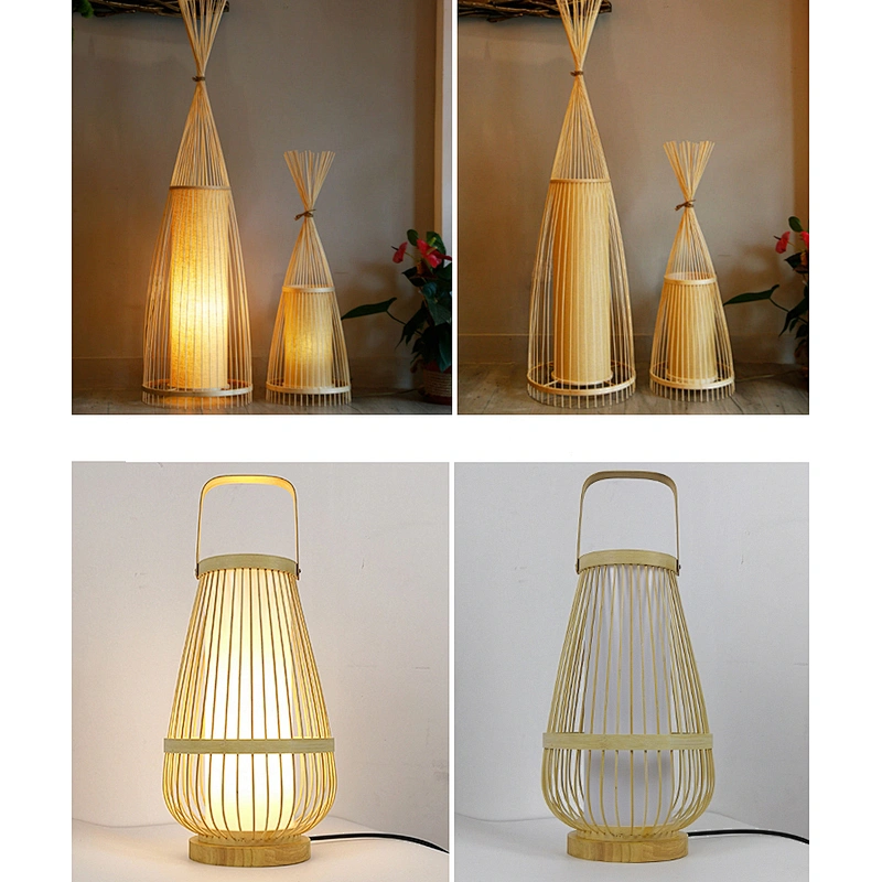 Modern Simple Bamboo Weaving Bamboo Art Living Room Bedroom Study Creative Personality Designer Chinese Style Desk Lamp
