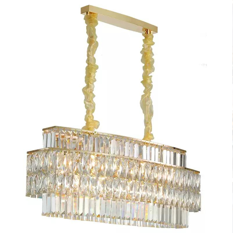 Modern lustre cristal rectangle dinding room  luxury new crystal lighting chandelier