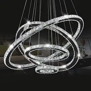 Modern hotel decorative lighting led round  crystal chandelier