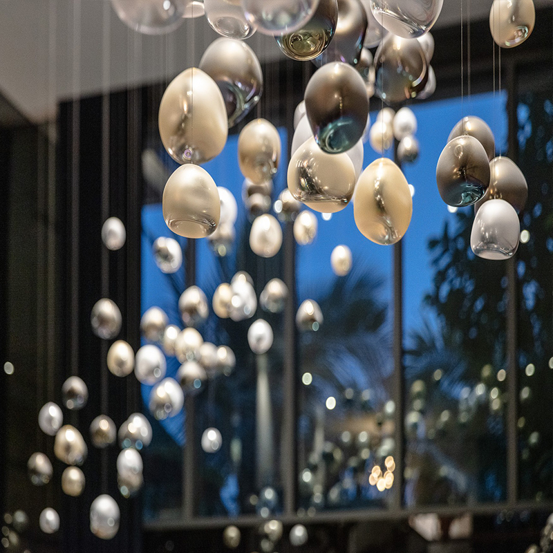 Modern design project hotel lobby dining room glass luxury chandelier