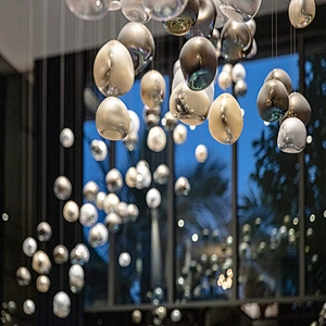 Modern design project hotel lobby dining room glass luxury chandelier